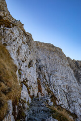 Climbing in Julian alps, Slovenia