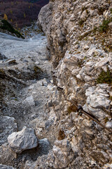Climbing in Julian alps, Slovenia