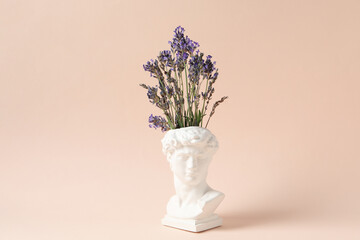 Concept of cozy with flowers, beautiful lavender flowers
