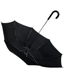 black umbrella upside down, isolated