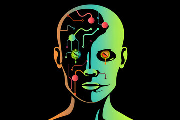 A logo that express the dangers of ai, Generative AI