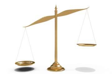 Illustration of golden justice scales