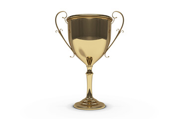 Computer graphic image of gold trophy