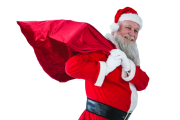 Santa Claus holding christmas bag