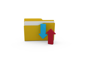 Illustration of yellow folder with arrow sign