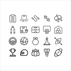 sports fitness icons, on white background, eps 10.