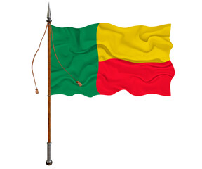 National flag of Benin. Background  with flag  of  Benin.