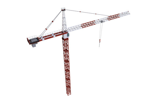 Digitally image of 3D red crane