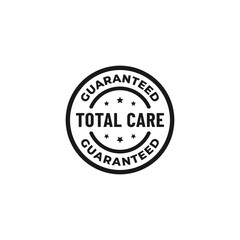 Total care label vector or total care mark vector isolated in flat style. Best total care label for product packaging. Simple total care stamp for product design element.
