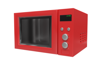 Red microwave oven