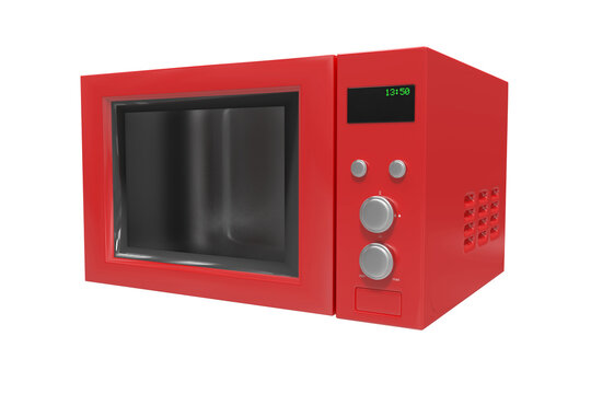 Red microwave oven