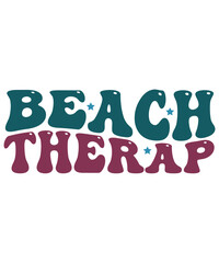 Retro Beach T-shirt Design, Wavy Vector