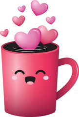 Valentines day cup of hearts icon