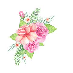 Watercolor Rose Bouquet