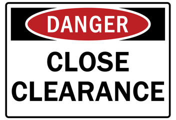 Watch your head warning sign and labels close clearance