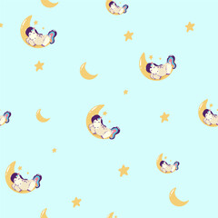 Cute unicorn, and pink background decoration. Seamless repeating pattern texture background design for fashion fabrics, textile graphics, prints etc.