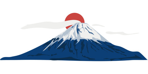 Fuji Mountain Isolated Illustration