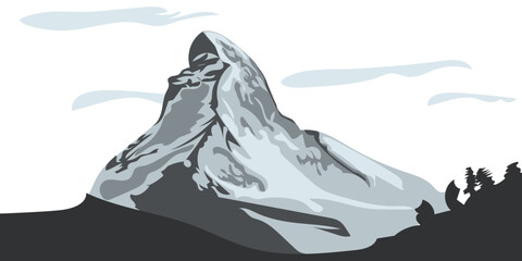 Matterhorn Mountain Isolated Illustration