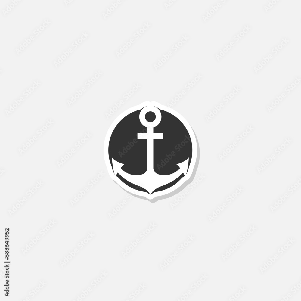 Poster Marine anchor silhouette sticker icon