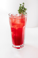 cocktail with soda and thyme