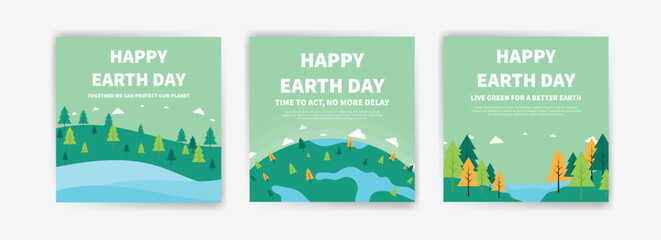 Earth day vector design. Vector template for cards, posters, banners and flyers