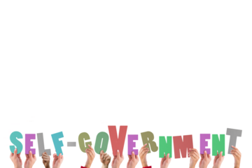 Hands holding up self government