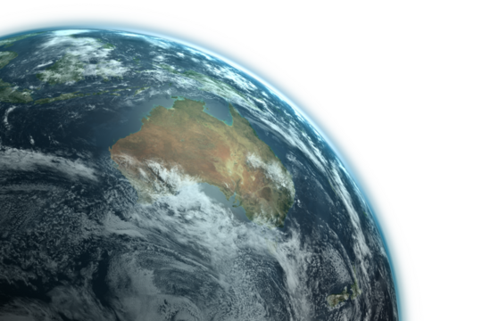 Graphic image of Earth - Powered by Adobe