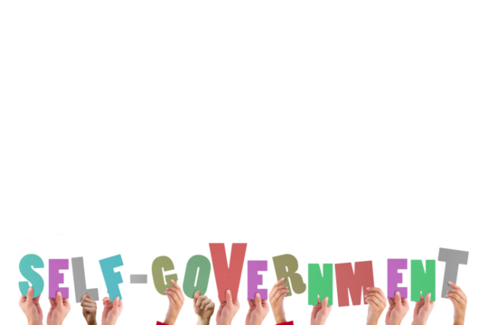 Hands holding up self government