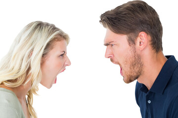 Angry couple shouting during argument