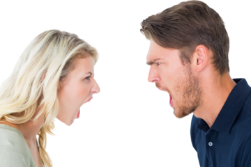 Angry couple shouting during argument