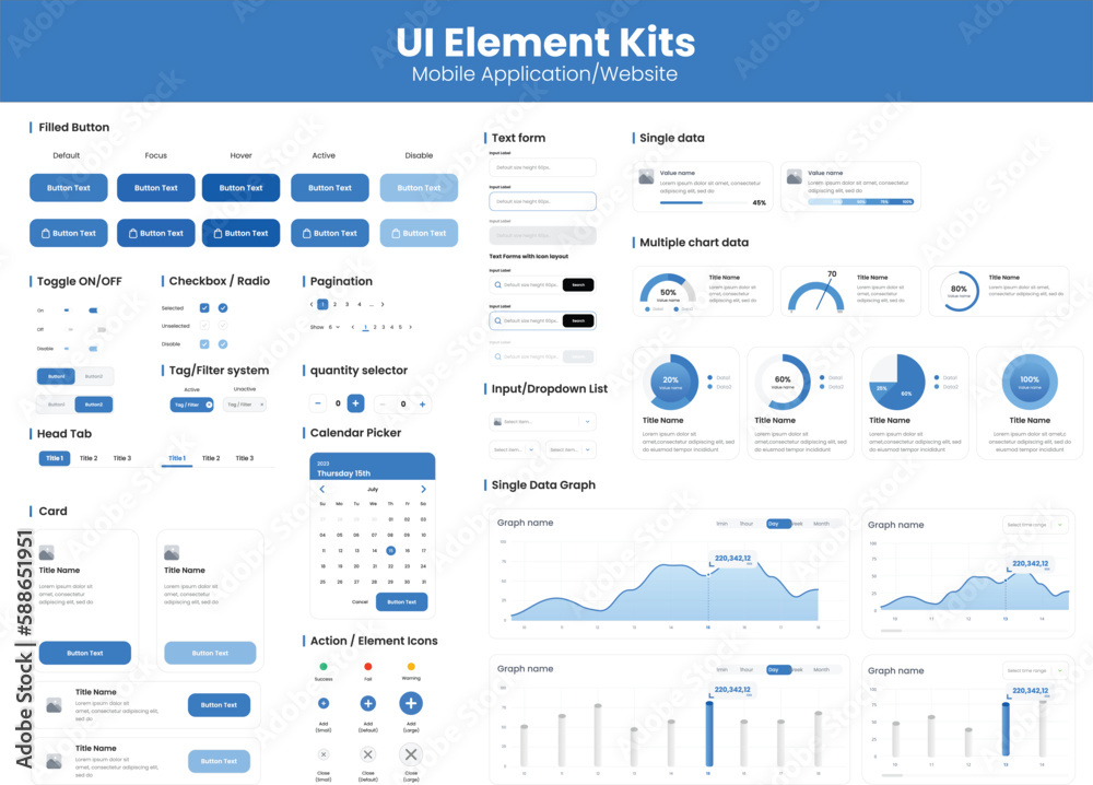 Sticker ui element kit for guide component style to create mobile application or dashboard