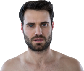 Portrait of shirtless man