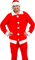 Happy man in santa costume
