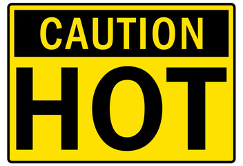 Fototapeta premium Hot warning sign and labels