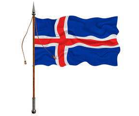 National flag of Iceland. Background  with flag  of Iceland