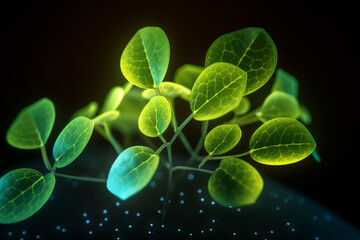 Close-up of Translucent Leaves and Plants as a Symbol of Photosynthesis