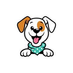 Fototapeta na wymiar a funny, cute and smart dog illustration logo