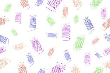 background gift outline, vector seamless hand draw sketch
