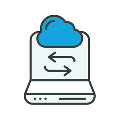 Cloud Sync Vector Fill outline Icons. Simple stock illustration stock