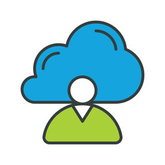 Cloud User  Vector Fill outline Icons. Simple stock illustration stock