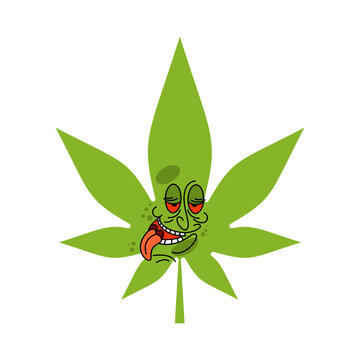 Marijuana leaf cartoon isolated. cannabis leaf