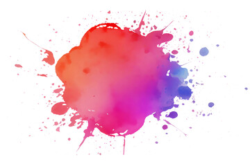 Watercolor beautiful splash on transparent png background. Generative ai.