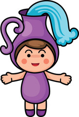 Aquarius sign zodiac vector illustration of the children