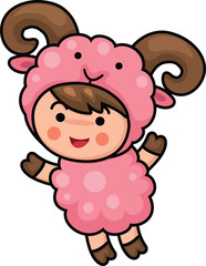 Aries sign zodiac vector illustration of the children