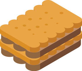 Biscuit tiramisu icon isometric vector. Cake food. Cream sweet