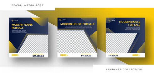 Modern house for sale business social media post template Premium Vector