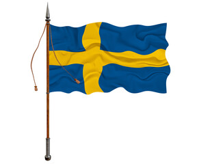 National Flag of Sweden. Background  with flag  of Sweden.