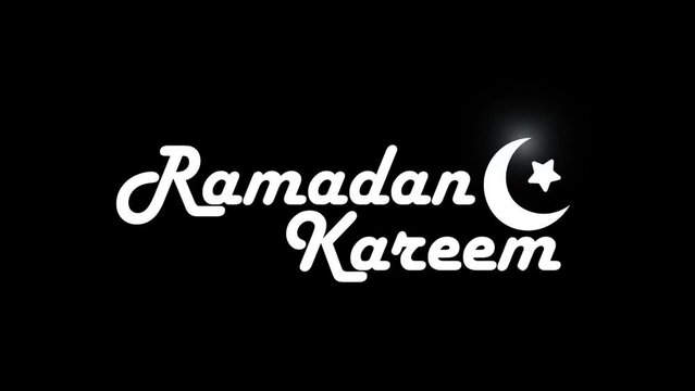 Ramadan Kareem Animation. Handwritten animated text in alpha channel. Eid or islamic new year.