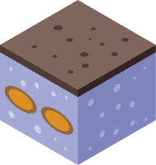 Meal tiramisu icon isometric vector. Cake dessert. Cocoa cafe