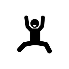 happy and dancing stick figure pictogram illustration